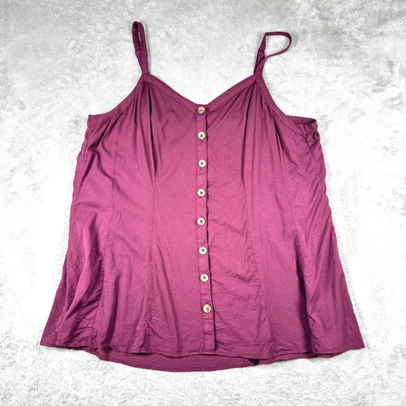 Torrid 2X Purple Button Front Cami Tank Top Rayon Spandex Plus Size - Picture 1 of 9